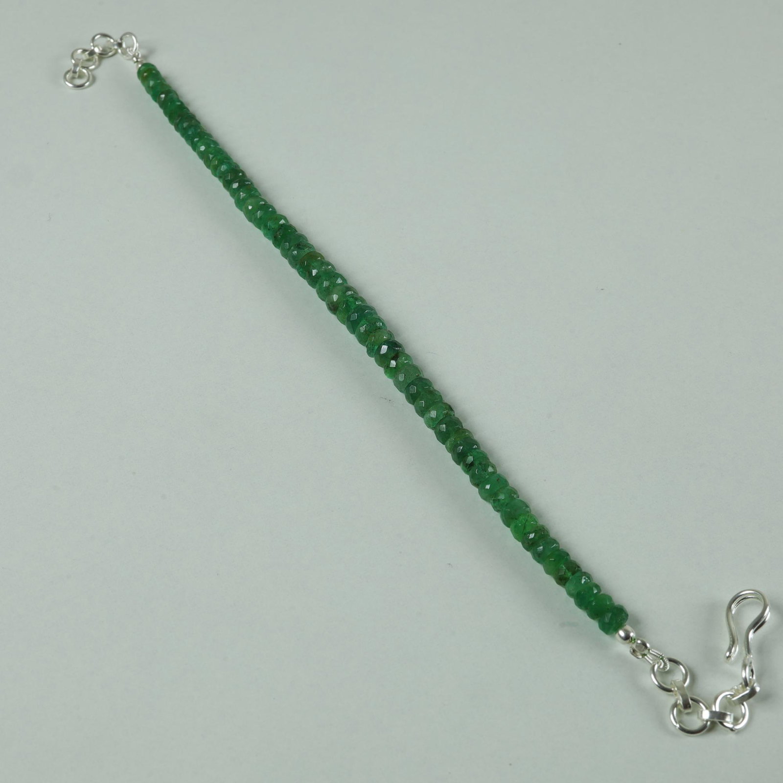 Natural Emerald 92.5 Sterling Silver Bracelet (1 of 4)