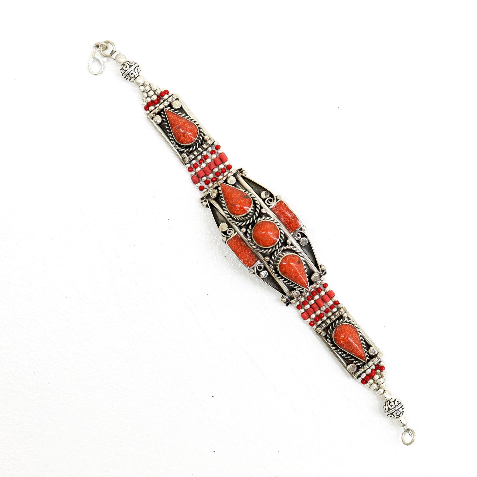 New Arrival - Tibet Coral Handmade Bold Bracelet: Stunning Traditional Tibetan style Hippie choker Bracelet!! handmade by EasternPresents in Nepal. A colorful statement piece, it looks great with a casual outfit or dressed up! Perfect for all time. B