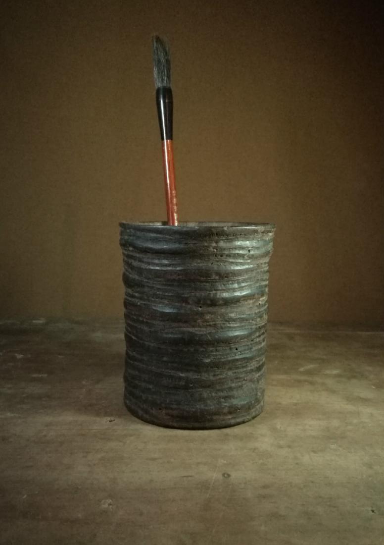 chinese lacquered wood carved pen holder (1 of 4)