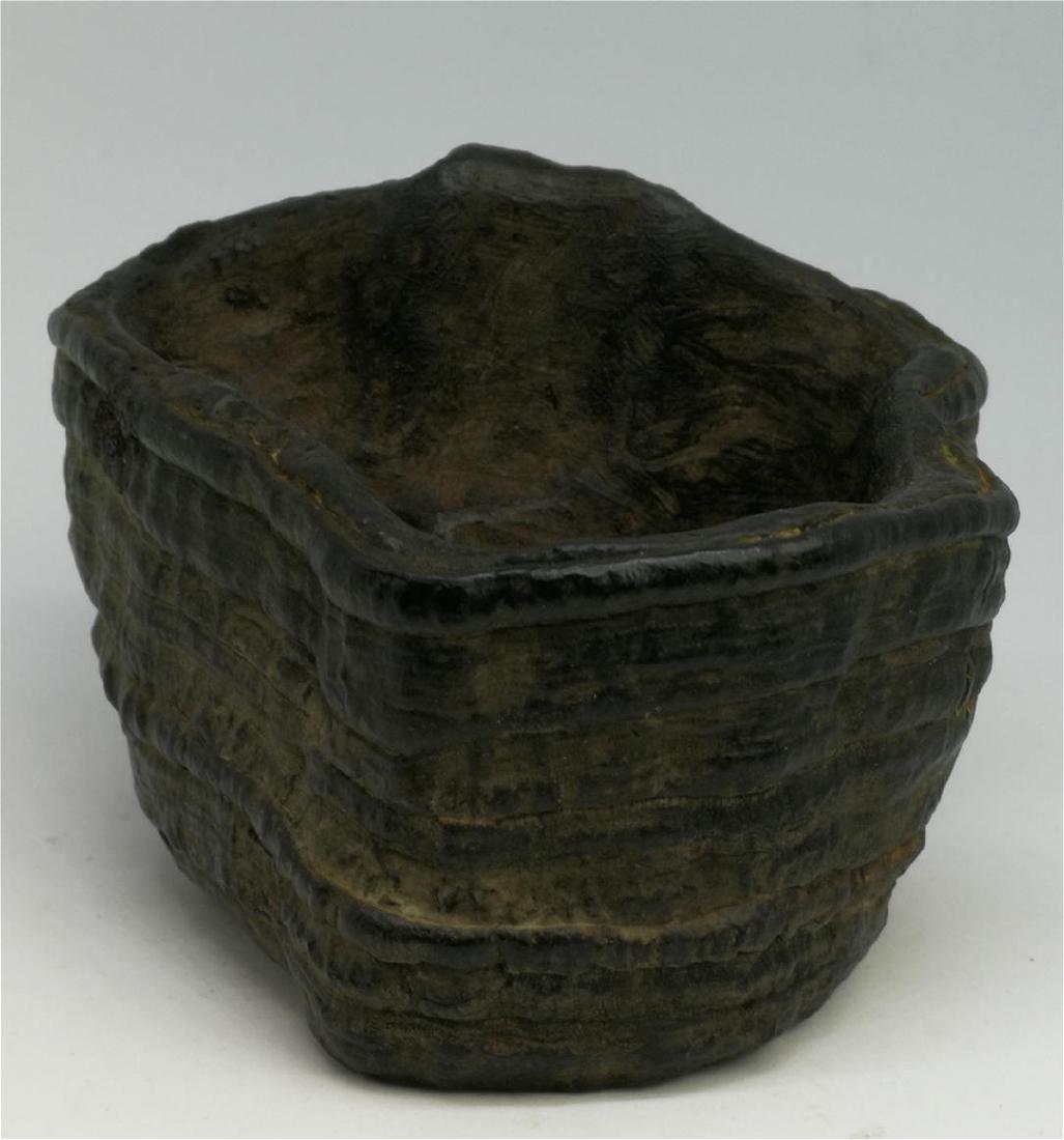 chinese wood carved and lacquered cup (1 of 5)