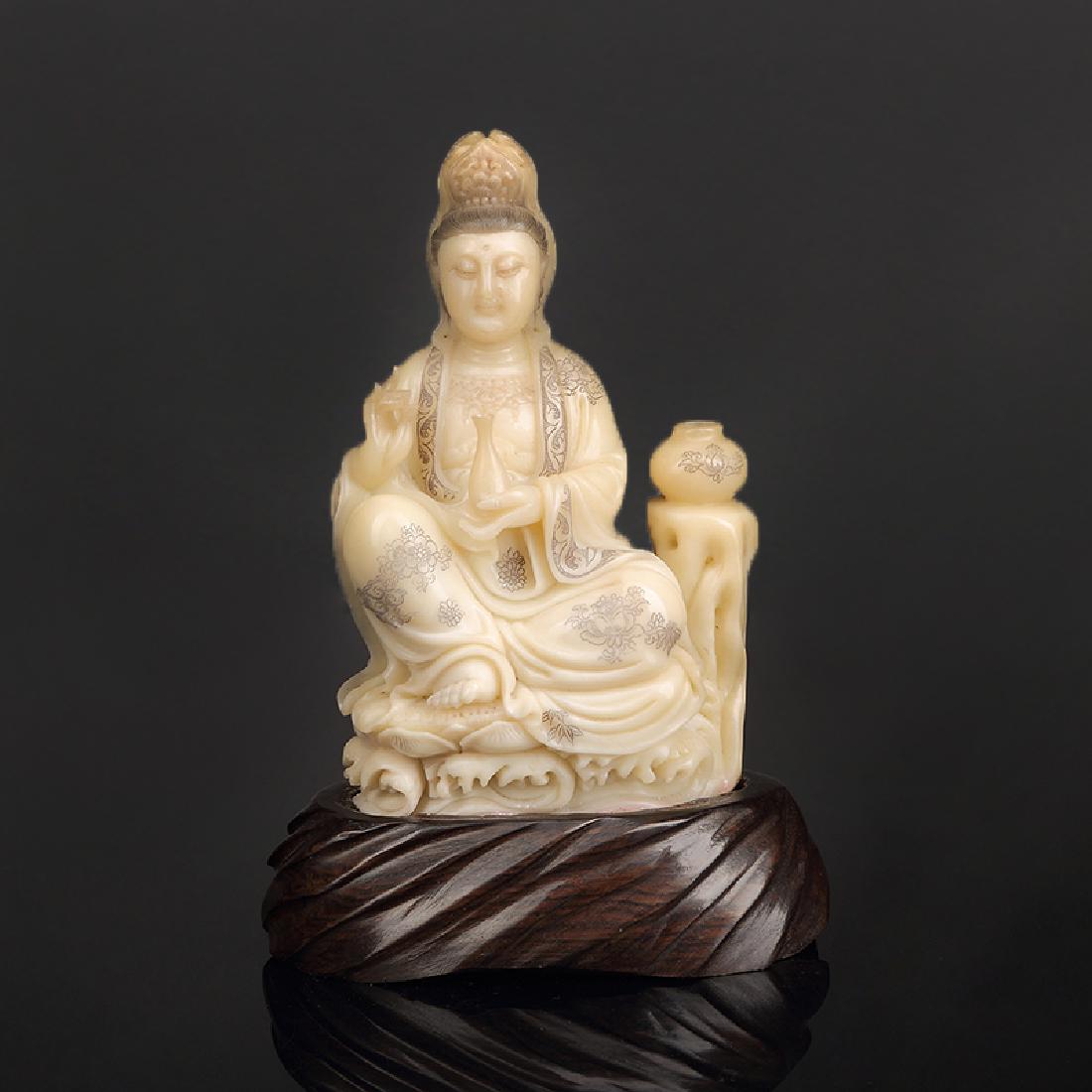 Chinese Shoushan Stone Statue - Guanyin (1 of 5)