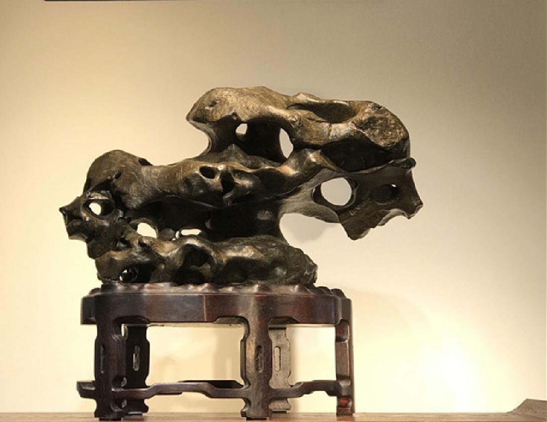 Chinese Natural LingBi stone(With the base) (1 of 7)