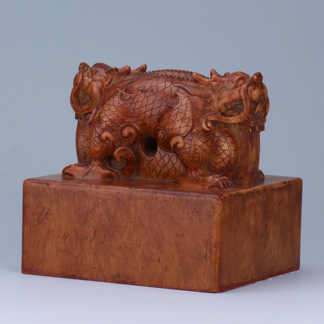 Large Chinese Boxwood Dragon Seal (1 of 10)