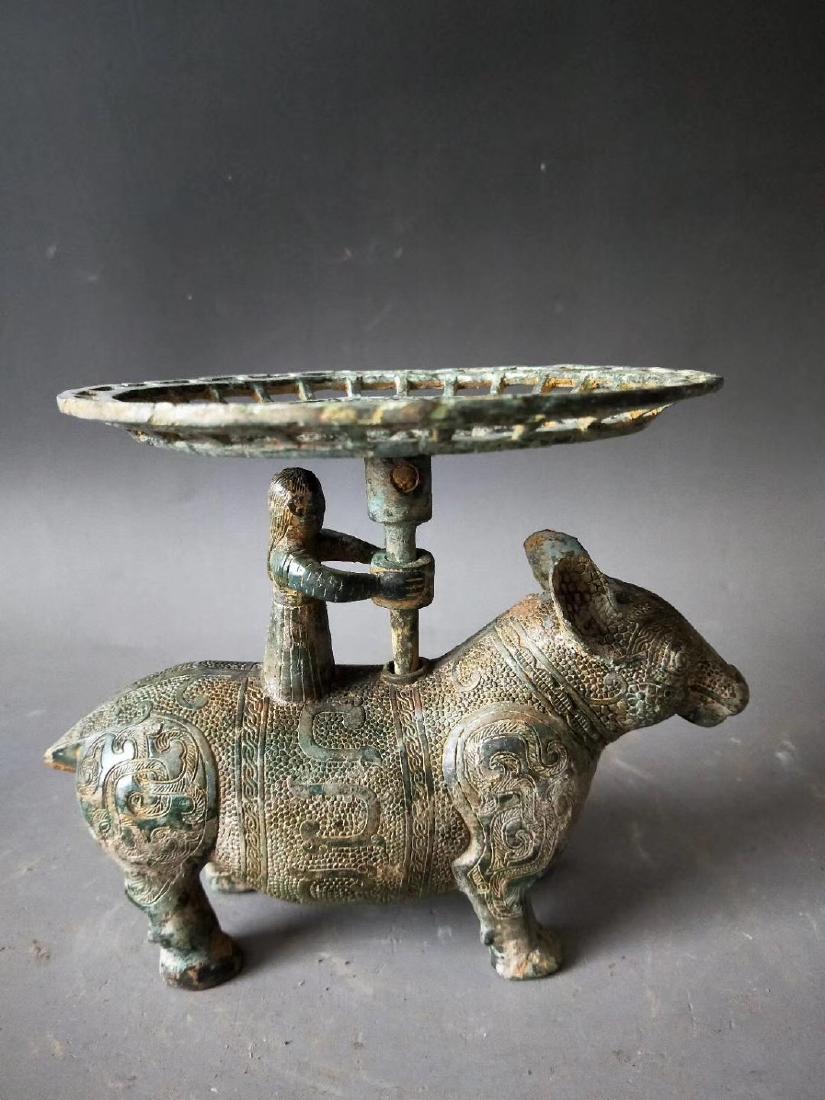 BRONZE CHARACTER WITH BEAST LAMP (1 of 5)