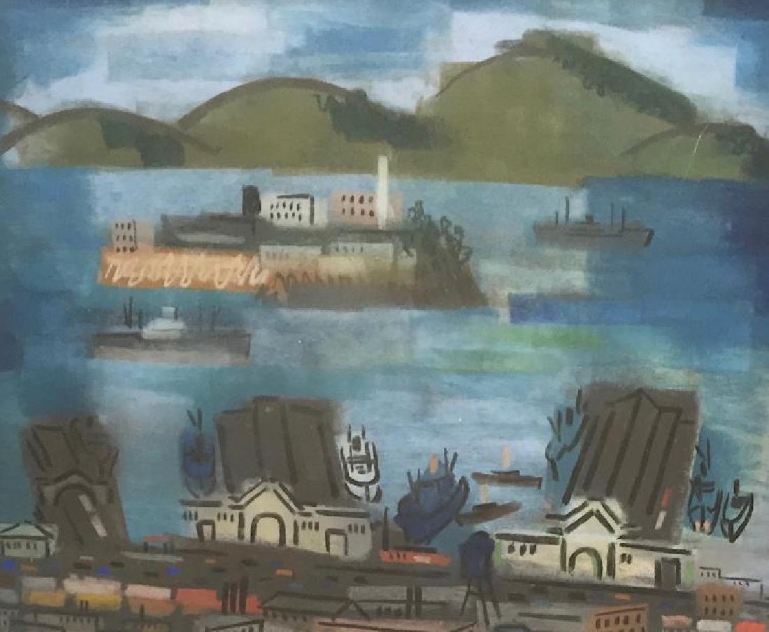 KARL KASTEN (1916-2010), View of Alcatraz, Pastel: Description: KARL KASTEN (1916-2010), View of Alcatraz, Pastel Dimensions: 12 1/2 x 15 1/2" sight Artist or Maker: Karl Kasten Medium: Pastel Condition Report: Very good condition Notes: SLR