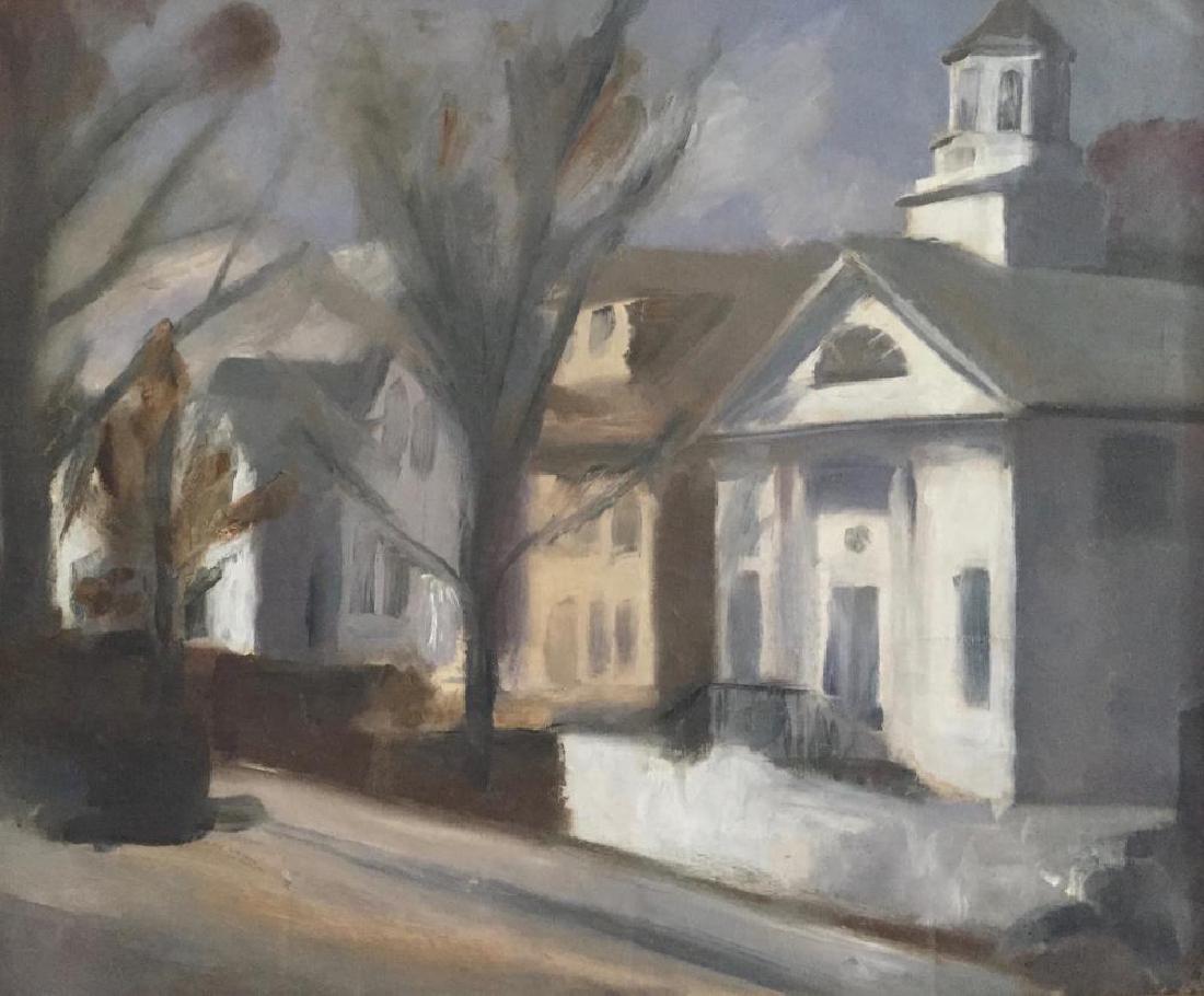 PHILIP MALICOAT (1908-1981), Commercial Street, 1941,: Description: PHILIP MALICOAT (1908-1981), Commercial Street, 1941, Oil on canvas Dimensions: 20 x 24" Artist or Maker: Philip Malicoat Medium: Oil on canvas Date: 1941 Condition Report: Very good cond