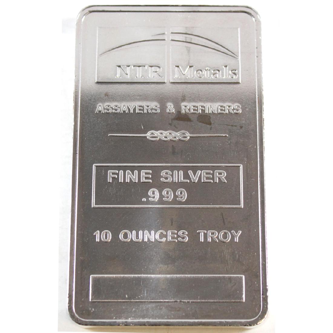 NTR Metals 10oz .999 Fine Silver Bar (TAX Exempt) (1 of 2)