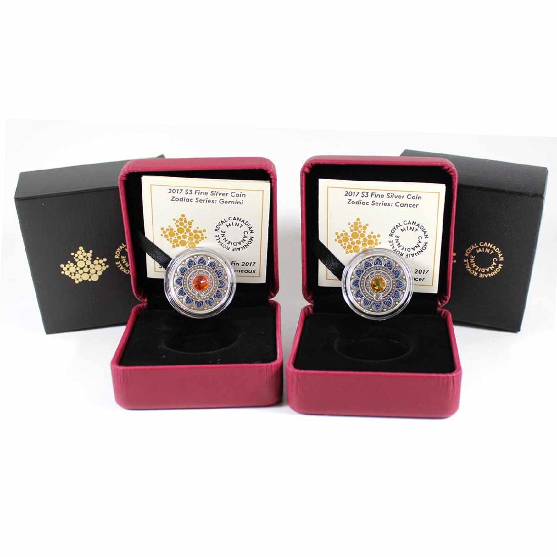 2017 Canada $3 Cancer & Gemini Zodiac Fine Silver Coins (1 of 1)