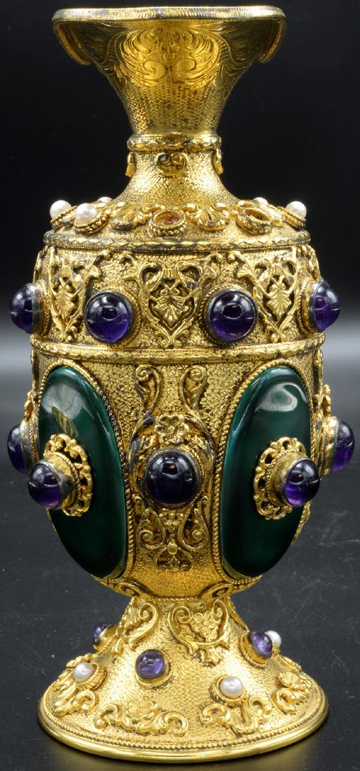 Semi-Antique Austro-Hungarian Chalice: This lot catches the eye immediately! A Semi-Antique Hungarian Serving Chalice with an accompanying plate crafted from a litany of fine materials in the 1920s & 1930s. This has been crafted from 925 S