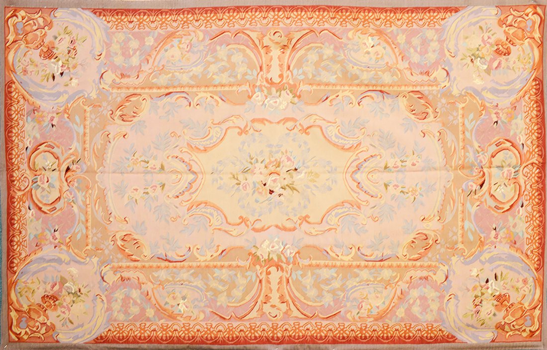 Aubusson Tapestry (7.75 x 4.75'): The French were well known for making beautiful tapestries, rugs, & carpets long ago. Reproductions of greatness are common throughout the world & that is what you have here. A Chinese Aubusson style 