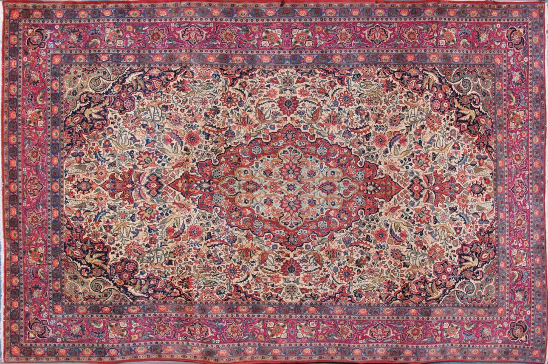 Antique Kashan Ghazvin Carpet 10.75 x 7 FT (1 of 6)