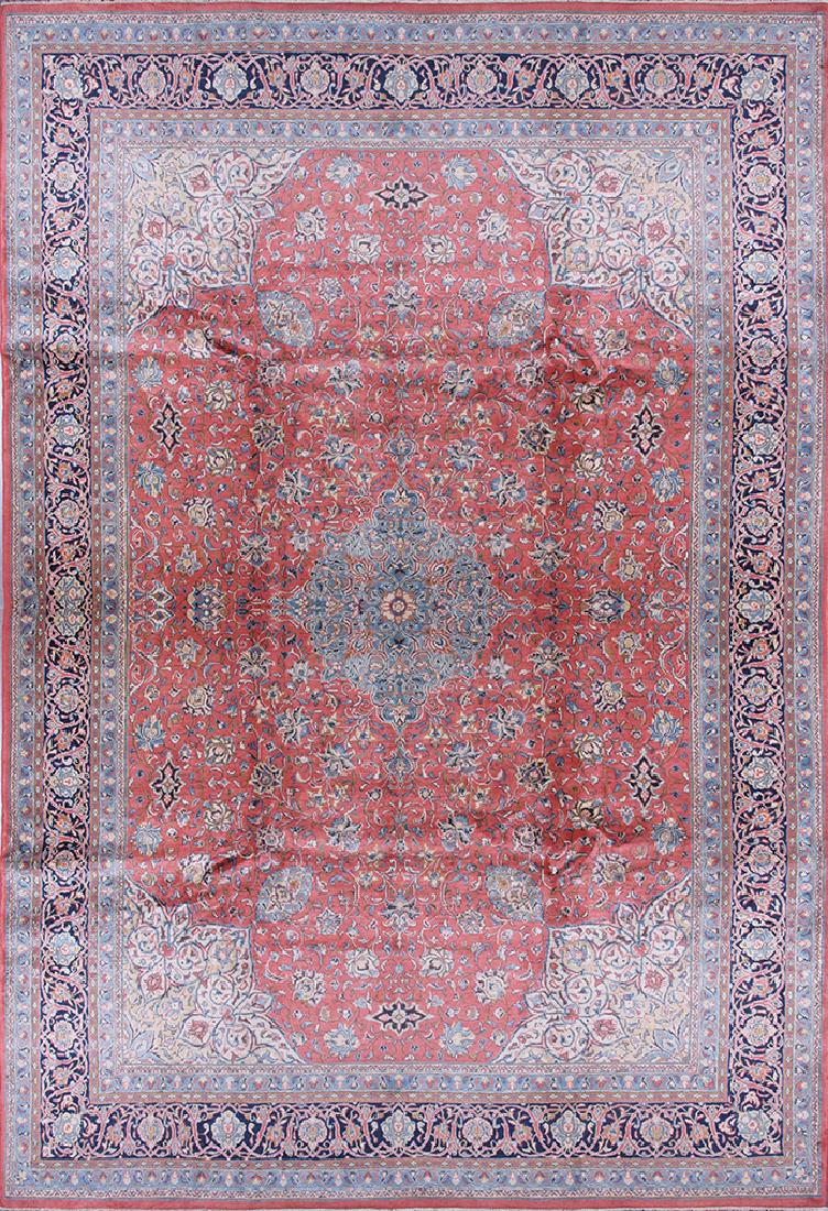 Persian Antique Sarouk Rug 13 x 9 FT: An Antique Persian Sarouk Carpet that has been hand-knotted using fantastic shiny Kork Wools making this carpet in Perfect Condition. This rug measures 13 x 9 FT (4 x 2.75 Meters) HON12139