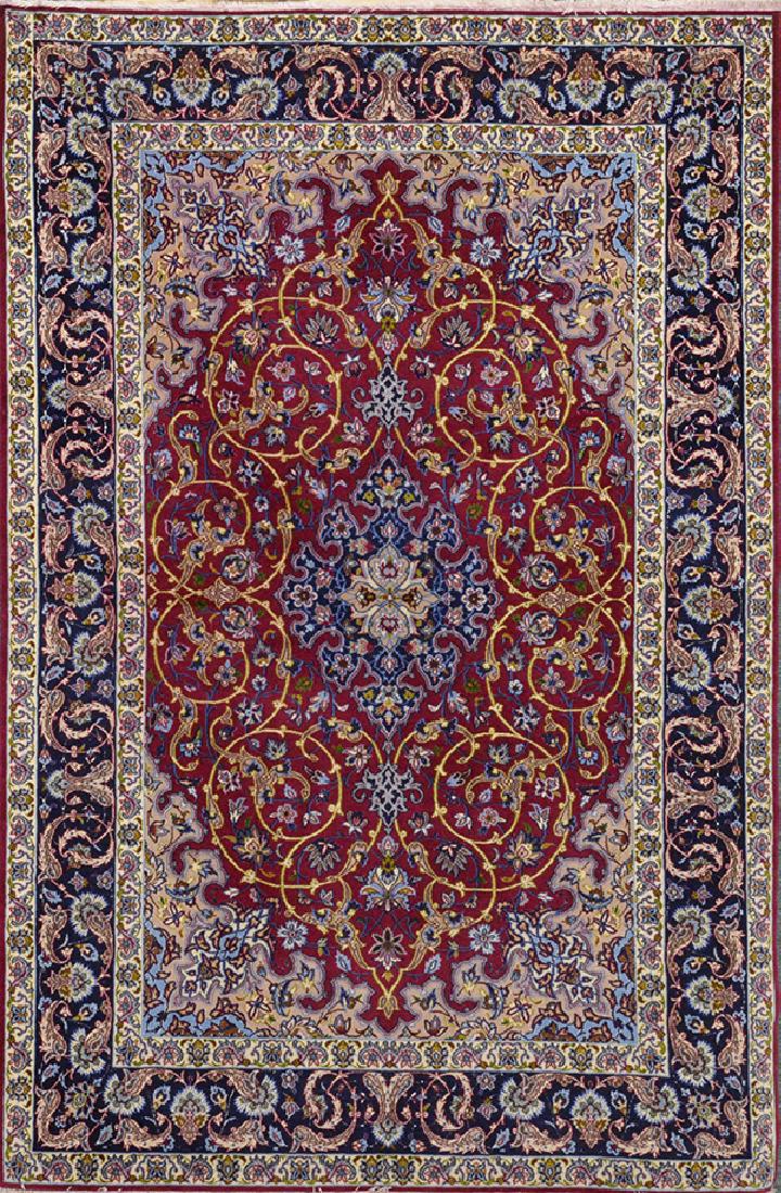 Persian Kork/Silk Isfahan Rug 5.5 x 3.5 FT (1 of 5)