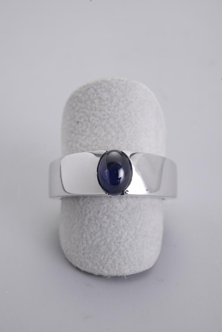 GENTLEMEN'S CABOCHON SAPPHIRE RING 18K GOLD: This is a very straight-forward, simple, elegant ring to be worn by a man of class & dignity. The classic men's ring featuring a centerpiece crafted from a 2.04 Carat Cabochon Sapphire Stone set into 