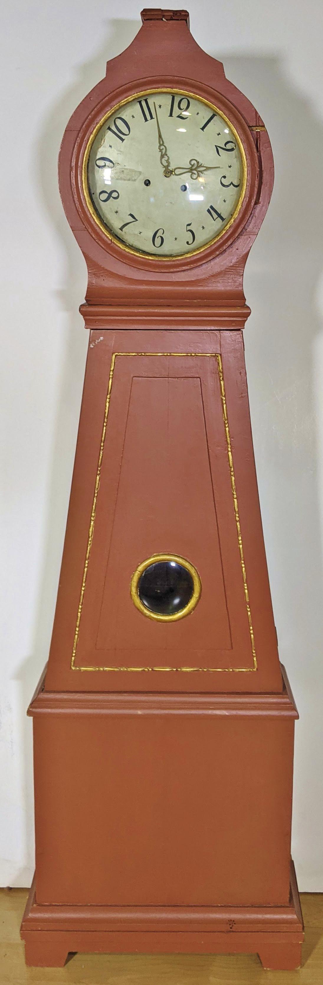 19th C French Painted Mora Grandfather Clock (1 of 8)