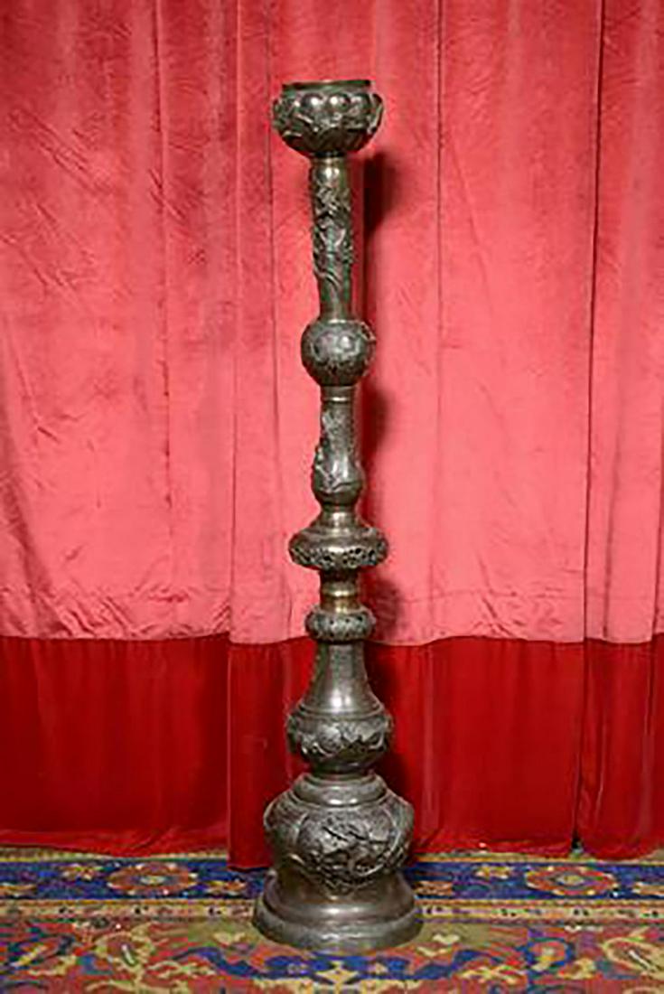 19th Century Antique Japanese Meiji Bronze Floor Lamp (1 of 5)