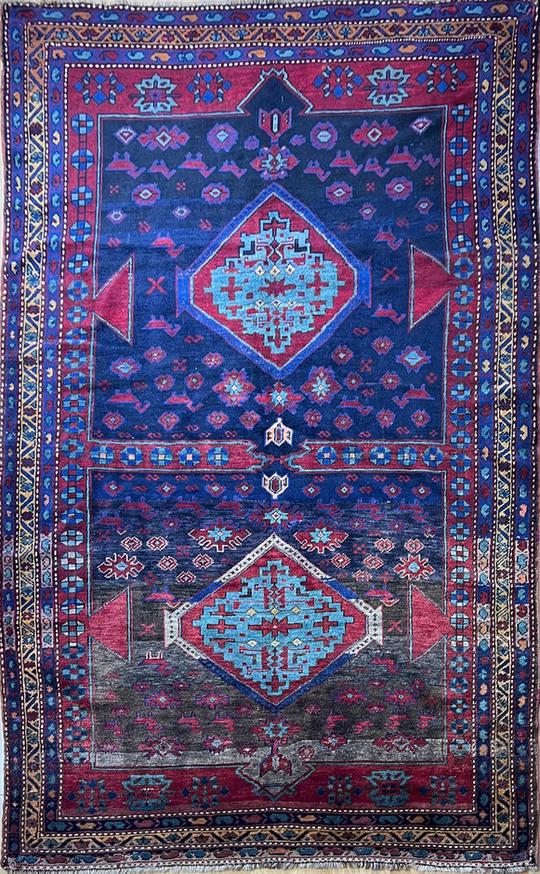 Antique Kazak Rug: Of the many subdivisions of rugs that derive from Caucasian origin, for the Caucasus Mountains, Kazak is the largest. The rugs of the Transcaucasus region - woven using the Turkish symmetrical knot - 
