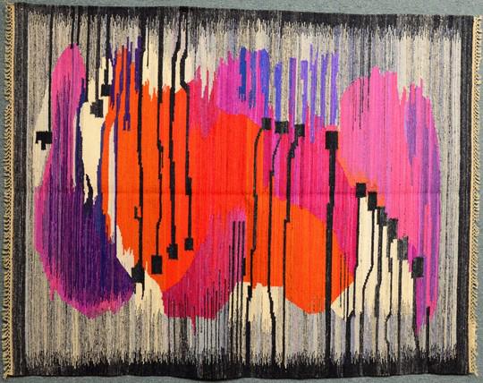 Colorful Hungarian Kilim Carpet: This rug is made with premium products aimed to provide maximum softness. Itâ€™s originally from Hungary but in ornaments and motifs still reflect iconic Persian styled. It's hand-knotted with ca