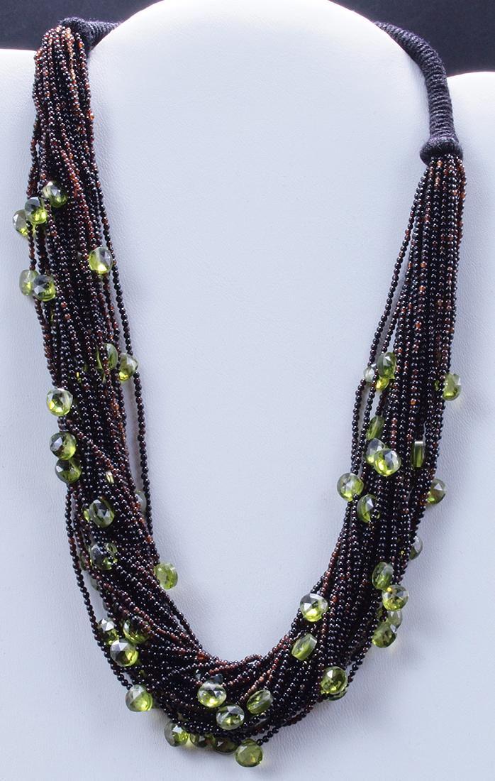 Tribal Garnet and Peridot Necklace (1 of 4)