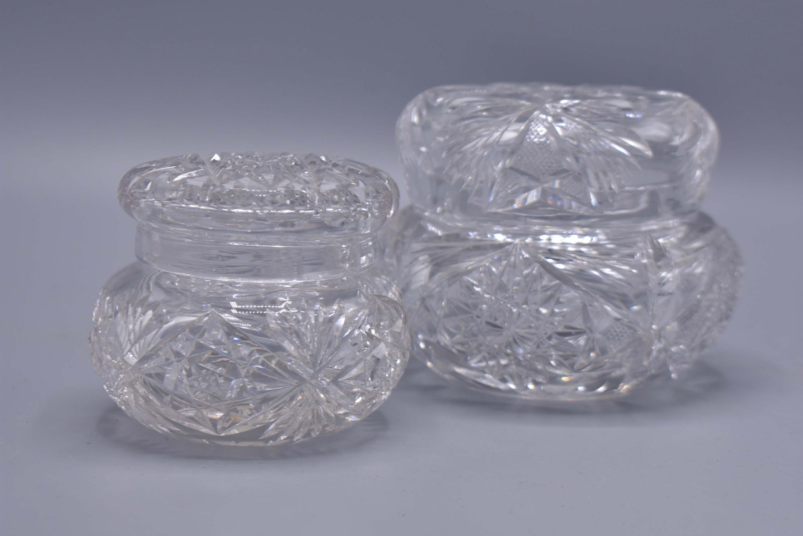 2 American Brilliant Cut glass Powder Jars (1 of 4)