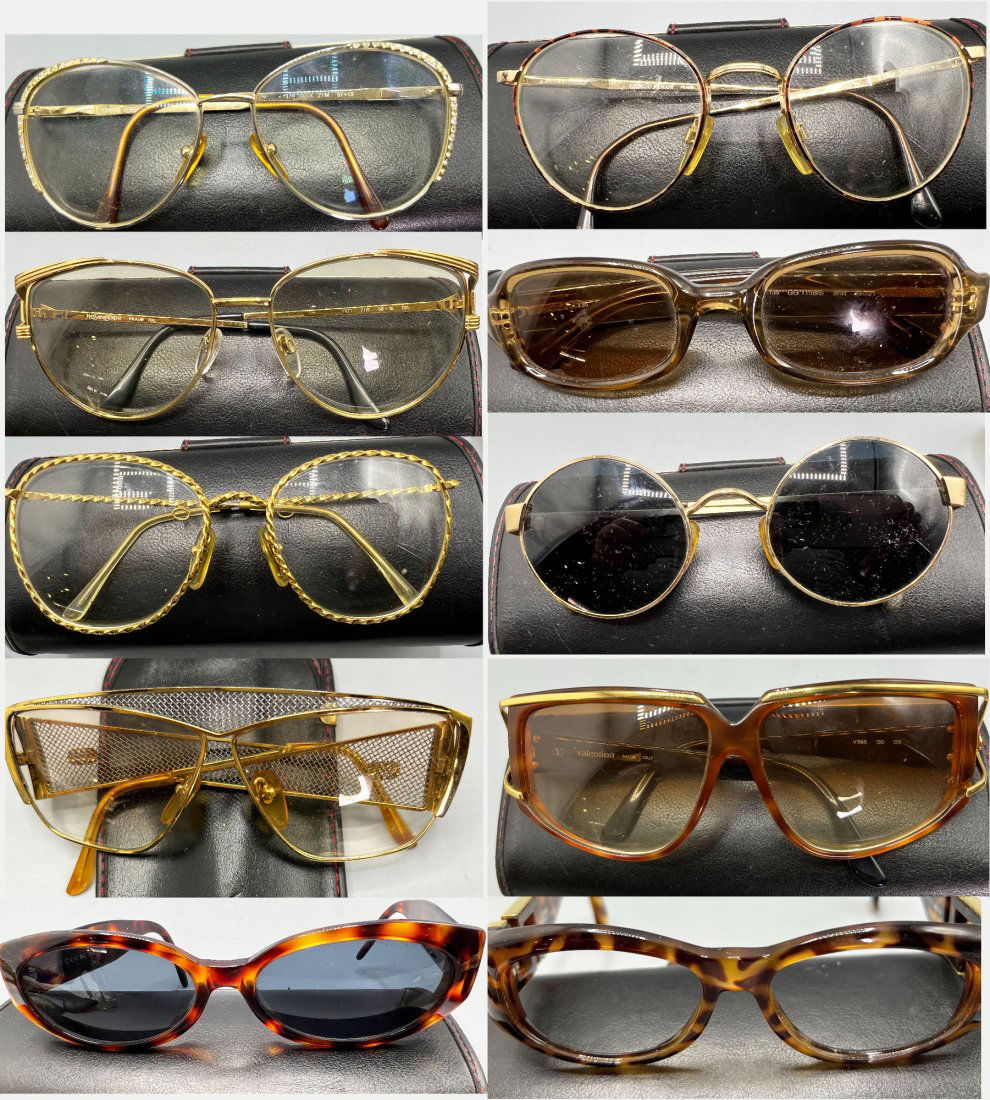 Collection of 10 Vintage Eyeglasses: Versace, Armani, Gucci, Valentino, Yves Saint Laurent (1 of 14)