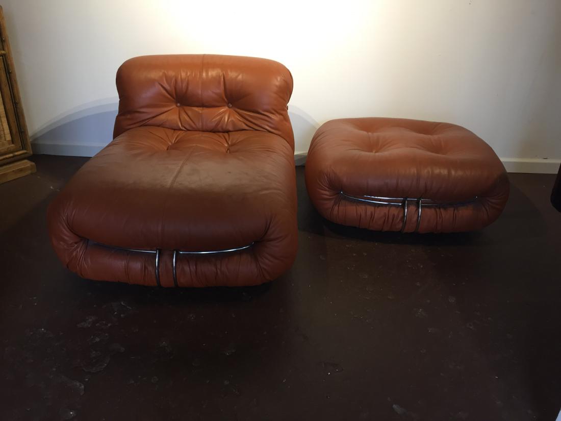 Afra & Tobia Scarpa Soriana lounge Chair & Ottoman (1 of 20)