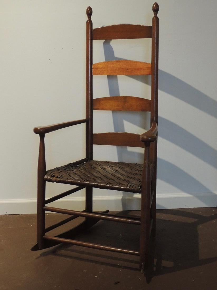 Shaker Wood Armed Rocking Chair with Rattan Seat (1 of 6)