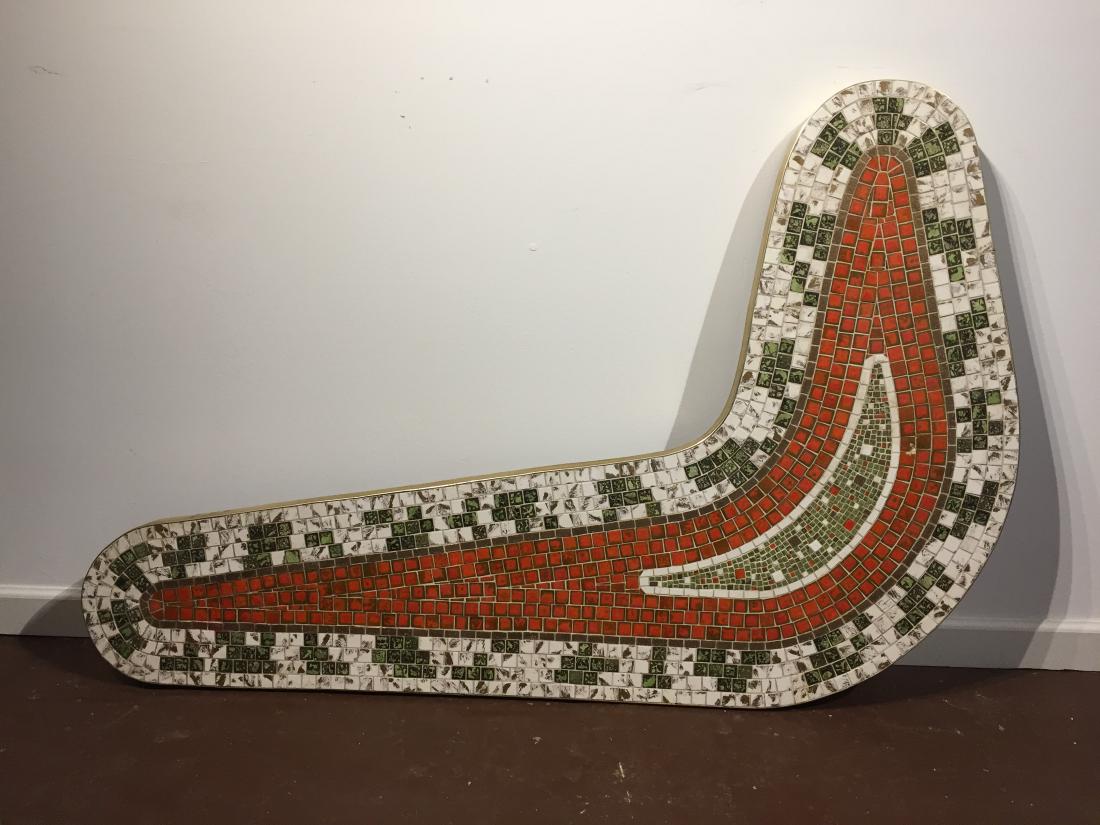 Mid Century Kidney Shaped Mosaic Tile Table (Missing (1 of 3)