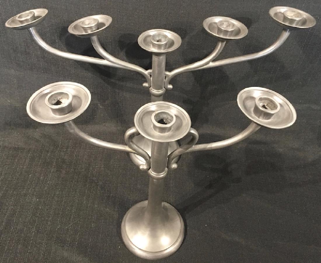 Pair of Pewter Candle Holders (1 of 4)