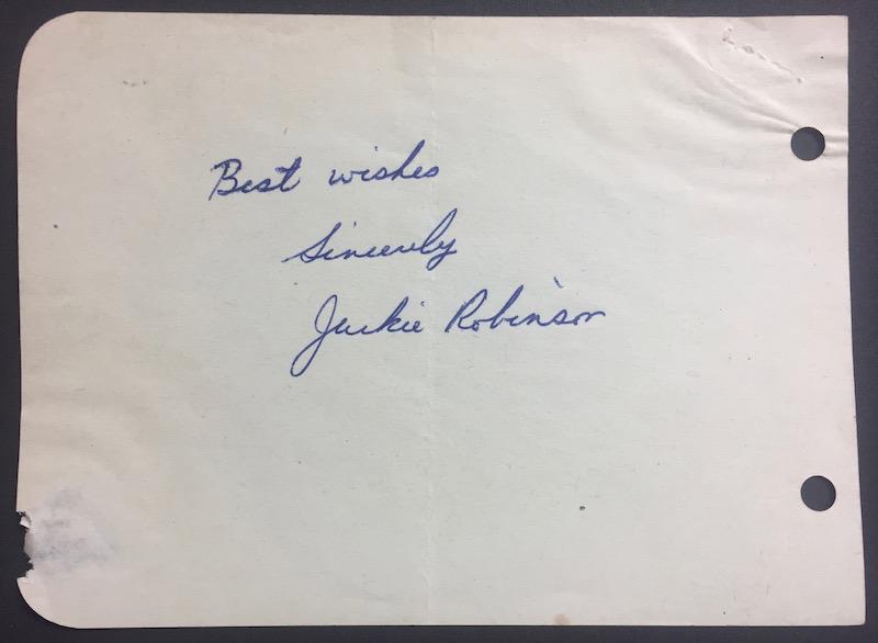 Jackie Robinson 1940: A beautiful early autograph signature by the Baseball Hall of Famer Jackie Robinson (1919 - 1972) in Blue Ballpoint Pen. A life is not important except in the impact it has on other lives,” Jackie R