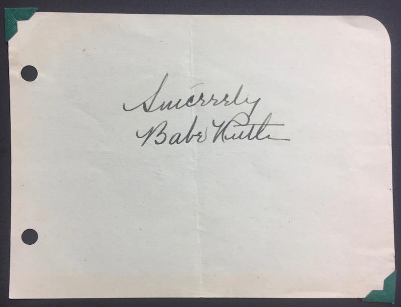 Babe Ruth 1940: A beautiful autograph signature by Babe Ruth (1895 - 1948) "The Bambino". Ruth is regarded as one of the greatest sports heroes in American culture and is considered by many to be the greatest basebal