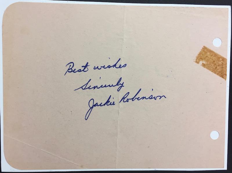 Jackie Robinson 1940: A beautiful early autograph signature by the Baseball Hall of Famer Jackie Robinson (1919 - 1972) in Blue Ballpoint Pen. A life is not important except in the impact it has on other lives,” Jackie R