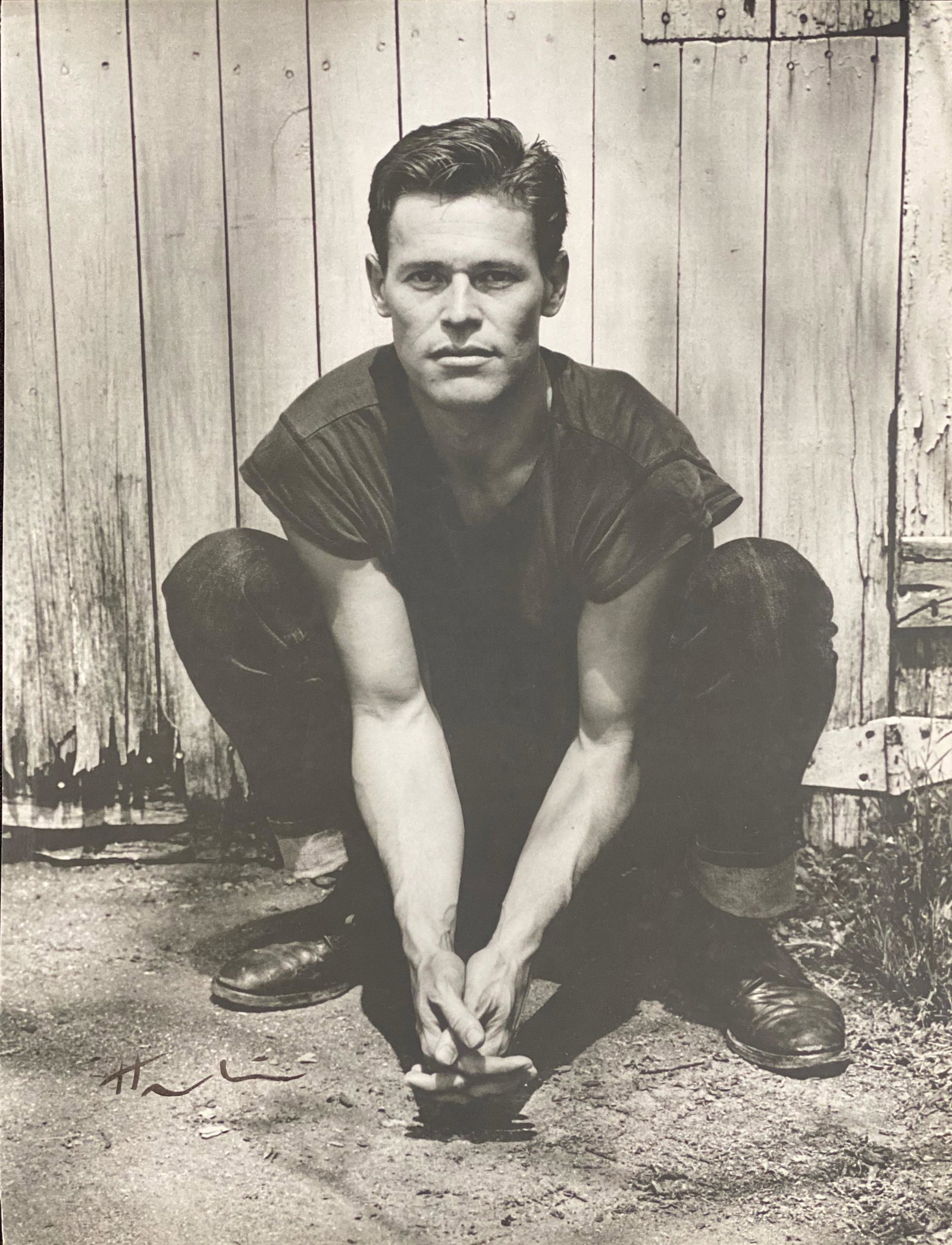 Herb Ritts | Signed Photo Litho | Willem Dafoe: Herb Ritts |Signed Photo Lithograph | Willem Dafoe | Mississippi 1988 | Measures 11 x 14 | Framed 16 x 20