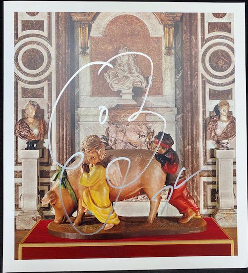 Jeff Koons | Versailles Palace Ushering Banity: Jeff Koons | Versailles Palace Ushering Banity | Signed Flower Art Design | Measures 11 1/2 x 13
