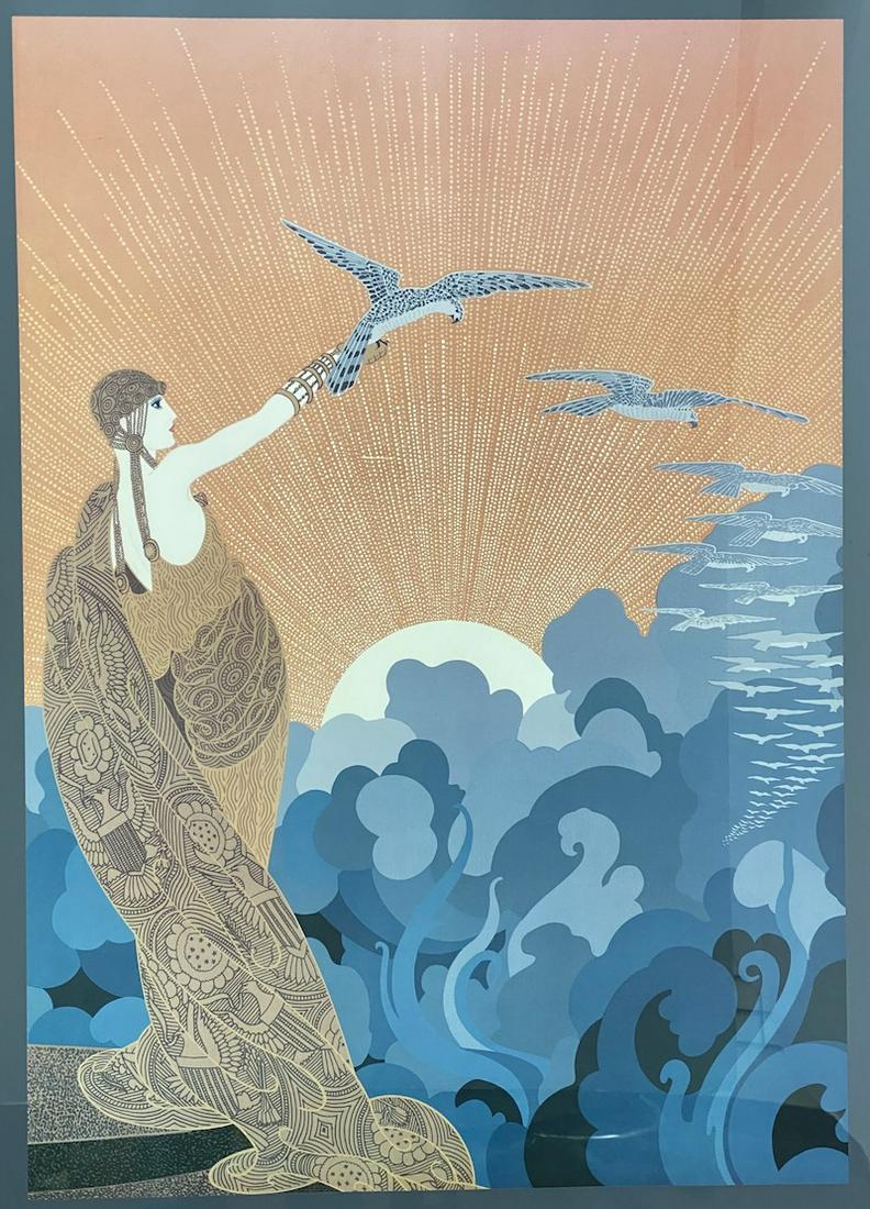 Erte 1982 Wings of Victory Framed Print: Erte 1982 Wings of Victory Framed Print | Measures 24 1/4 x 36 1/4