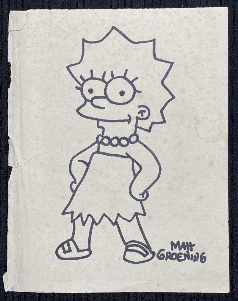 Matt Groening Original Drawing | Lisa Simpson: Matt Groening Original Drawing | Lisa Simpson | 6 1/2 x 8 3/4