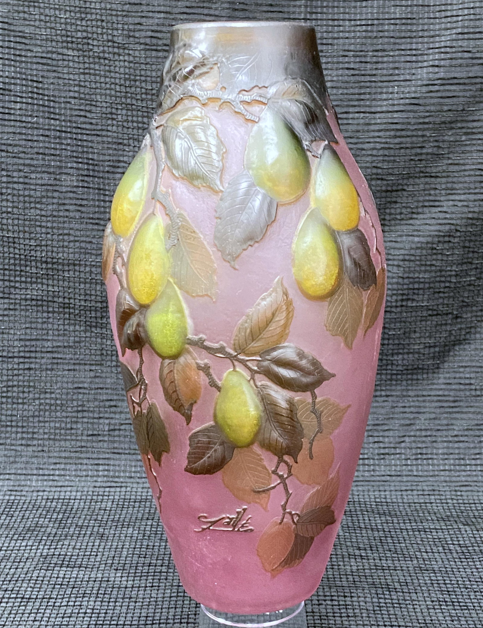 Emile Galle - Pear Tree Design: Emile Galle - Pear Tree Design | Measures 11 3/4 H x 6 W