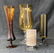 (4) Mid-Century Footed Glass Vases