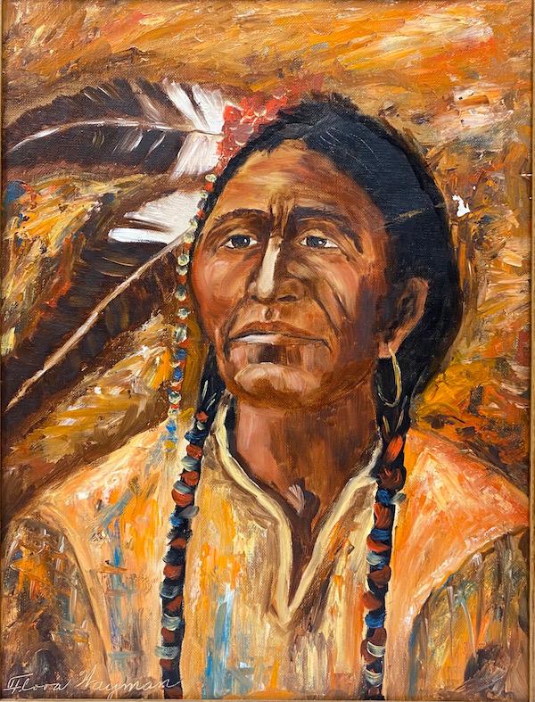 Wayman Oil on Board Painting | Indian Chief (1 of 2)