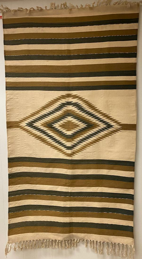Navajo Wide Ruins Style Rug | Simple Brown & Green (1 of 2)