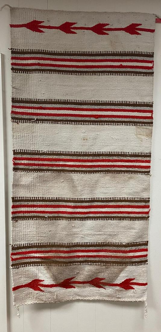 Navajo Wide Ruins Style Rug | Red Strips & Arrows (1 of 2)