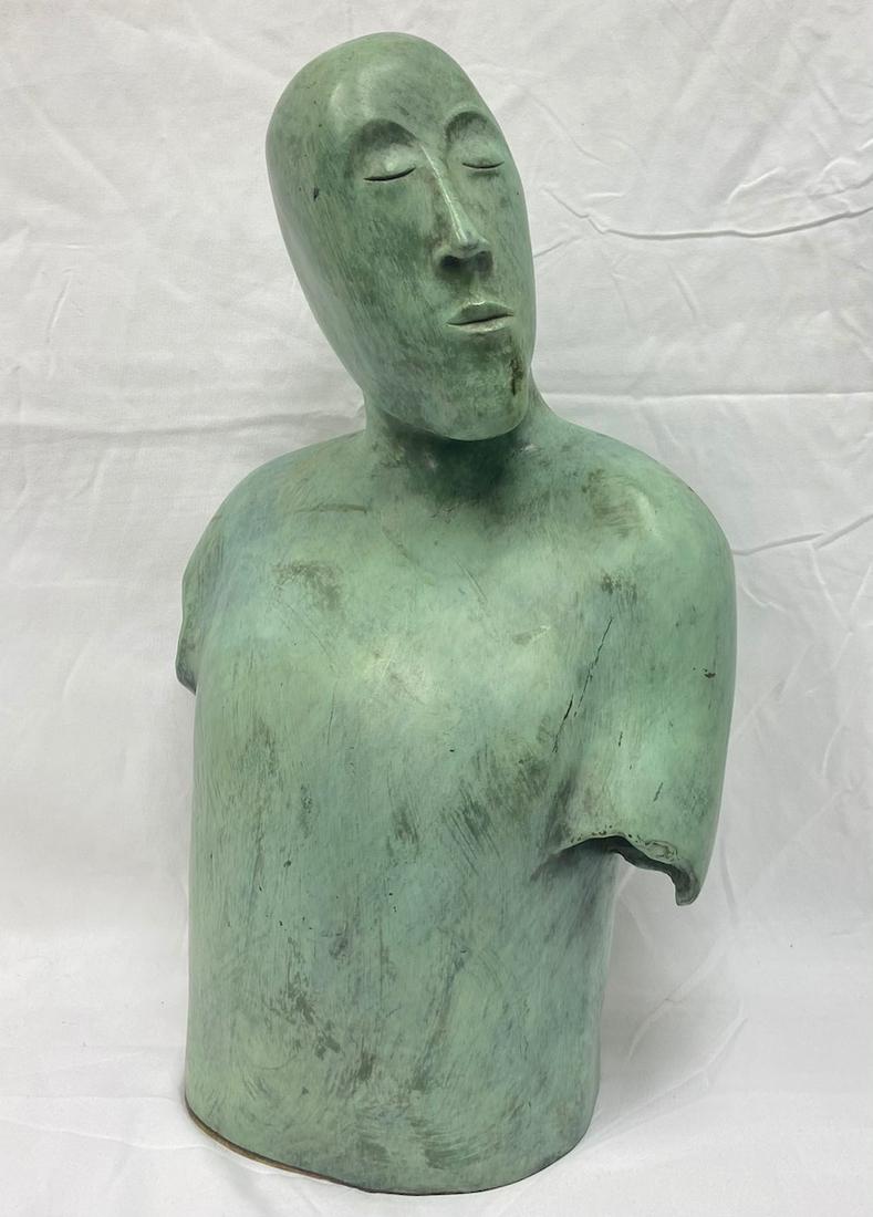 Annemarie Slipper | Painted Bronze Sculpture: Annemarie Slipper Figurative Painted Bronze | 4 of 24 | Weight 17 lbs | 10 W x 12 H x 6 D | Annemaire Slipper Canadian Born Sculptor 1932 -1918 later moved to Mexico where she did most of her works.