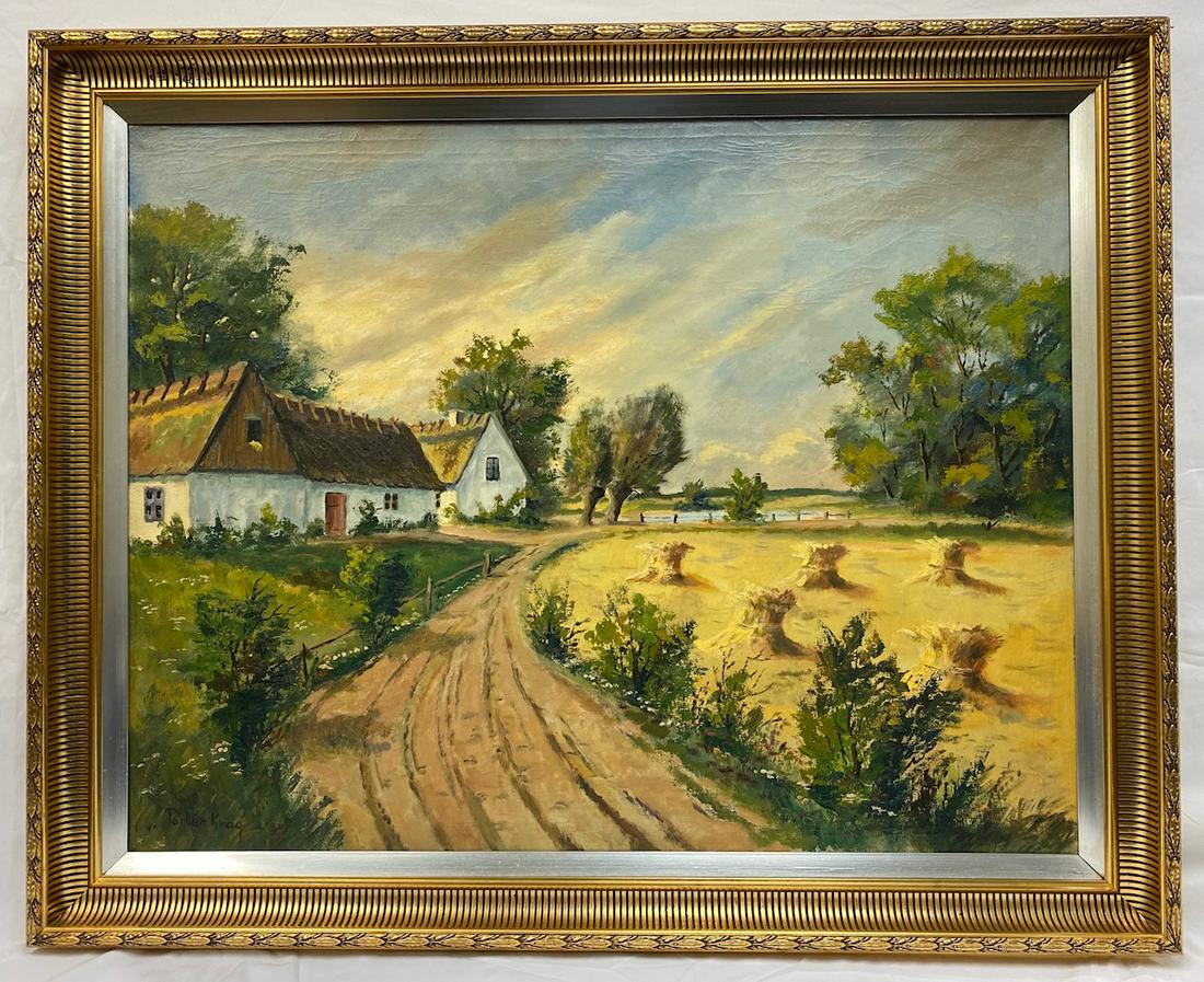 Haystacks Farm Painting | Oil on Canvas | Signed (1 of 3)