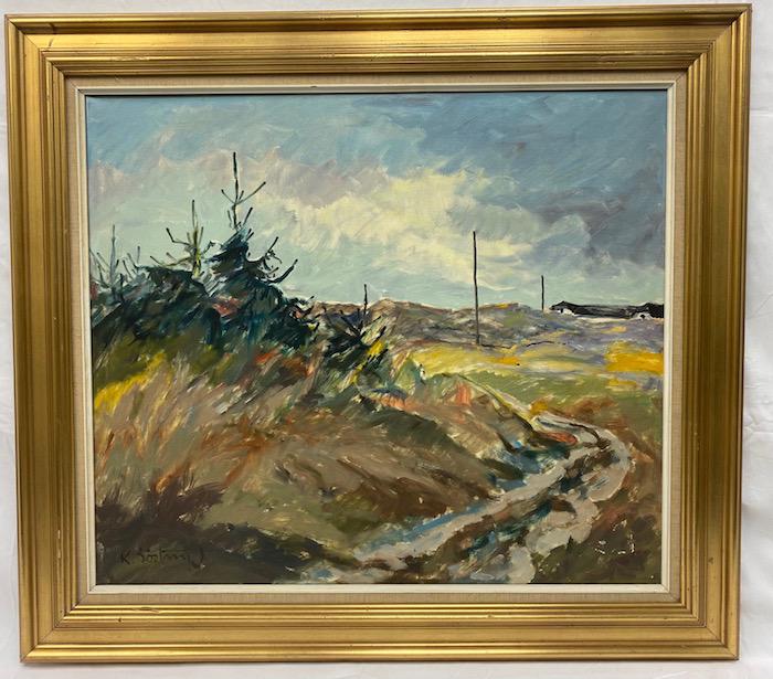 Landscape Painting | Oil on Canvas | Signed: Landscape Oil on Canvas | Signed Lower Left K. B....| Framed Measures 31 1/2 x 35