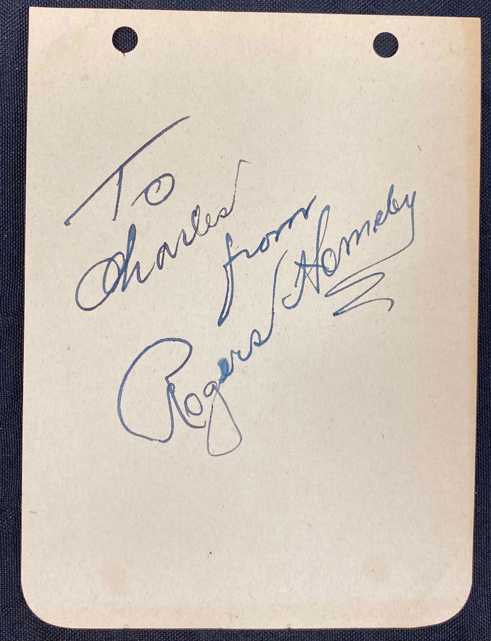 Rogers Hornsby - Autograph (1 of 4)