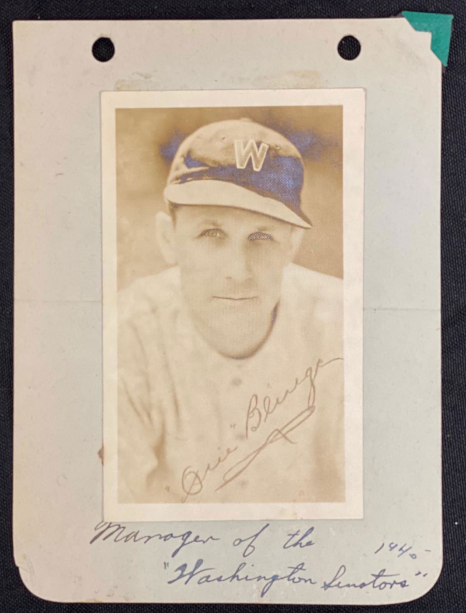 Ossie Bluege - Washington Senators | Signed Photo: We have a signed photo card of Ossie Bluege Washington Senators. Bluege was an AL third baseman, manager and coach who played his entire career for the Washington Senators from 1922 through 1939. He w