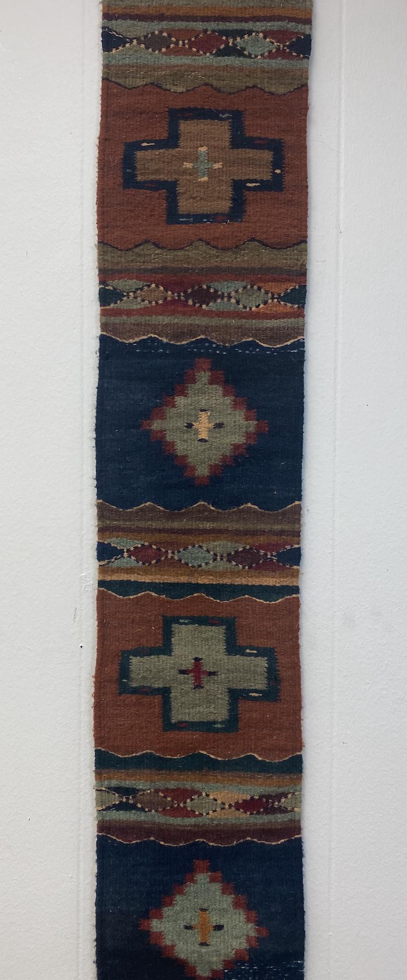 Mexican Pueblo or Navajo Table Runner: Mexican Pueblo or Navajo Table Runner | Cross Design Multi Colored | Measures 9 x 75