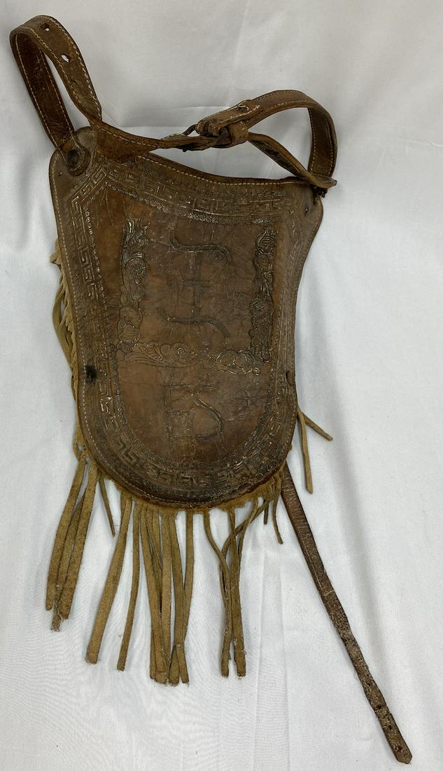 Antique Saddle Horn Pistol Scabbard: Antique Saddle Horn Pistol Scabbard | Measures 12 x 12 1/2