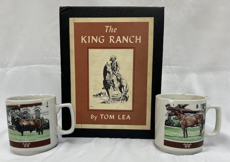 Tom Lea | King Ranch Book Collection: Tom Lea | King Ranch Book Collection 2 vol.Set w/Slipcase | 1981 7th Printing | Hand signed by Rand Hands with two Coffee Cups