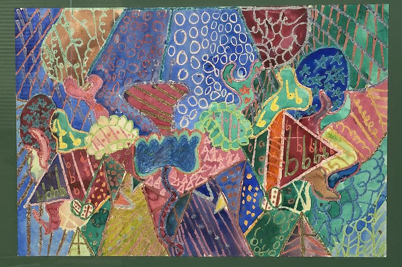 Abstract Watercolor Painting | Susan Wei: Abstract Watercolor Painting | Susan Weir - Unsigned | Framed Measures 18 x 23 3/4